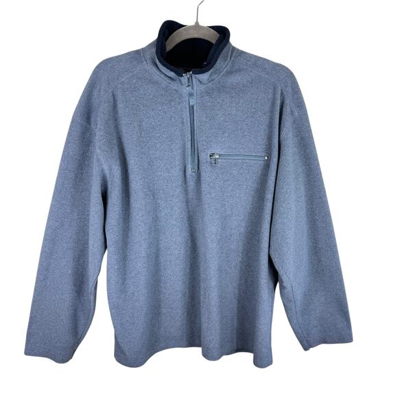 Gap Vintage Blue Long Sleeve Mock Neck 1/4 Zip Pullover Fleece Men's Size L - Picture 1 of 6